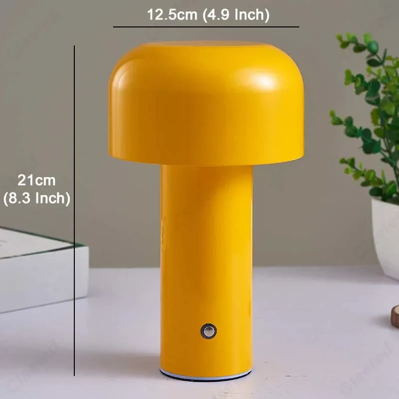 Afralia™ Mushroom Table Lamp Night Light Cordless Touch Rechargeable USB Bedside Decor Lamp