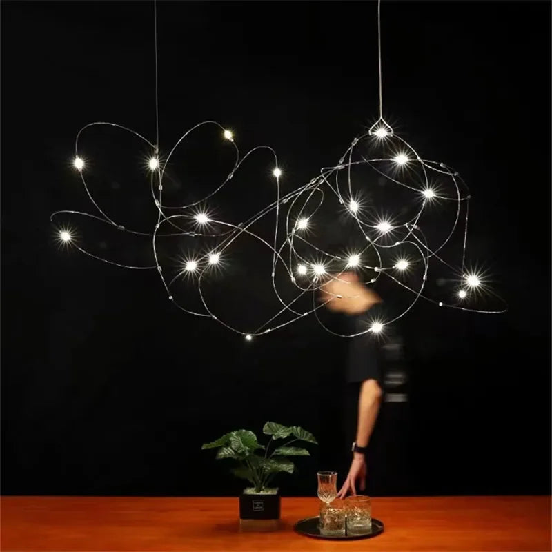 Afralia™ Quasar Chandelier: Nordic Moooi Flock Firefly Designer Lamp for Luxury Spaces