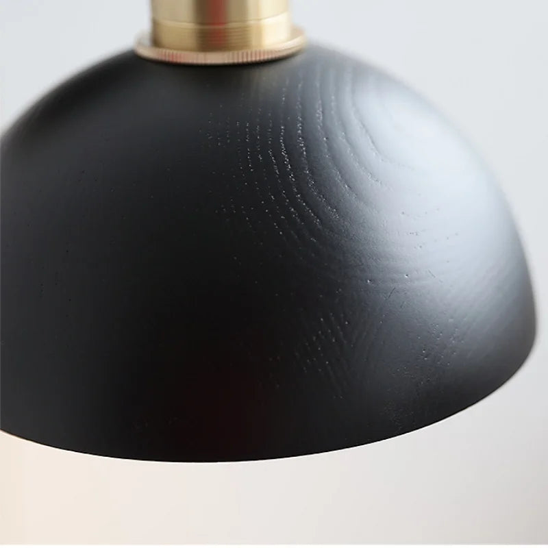 Afralia™ Wood Copper Wall Sconce Modern LED Fixture Bedside Lamp Bar Rotate Black