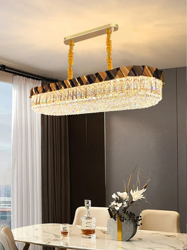 Afralia™ Luxury Crystal Circular Chandelier: Designer Nordic Hanging Ceiling Lamp for Bedroom & Living Room
