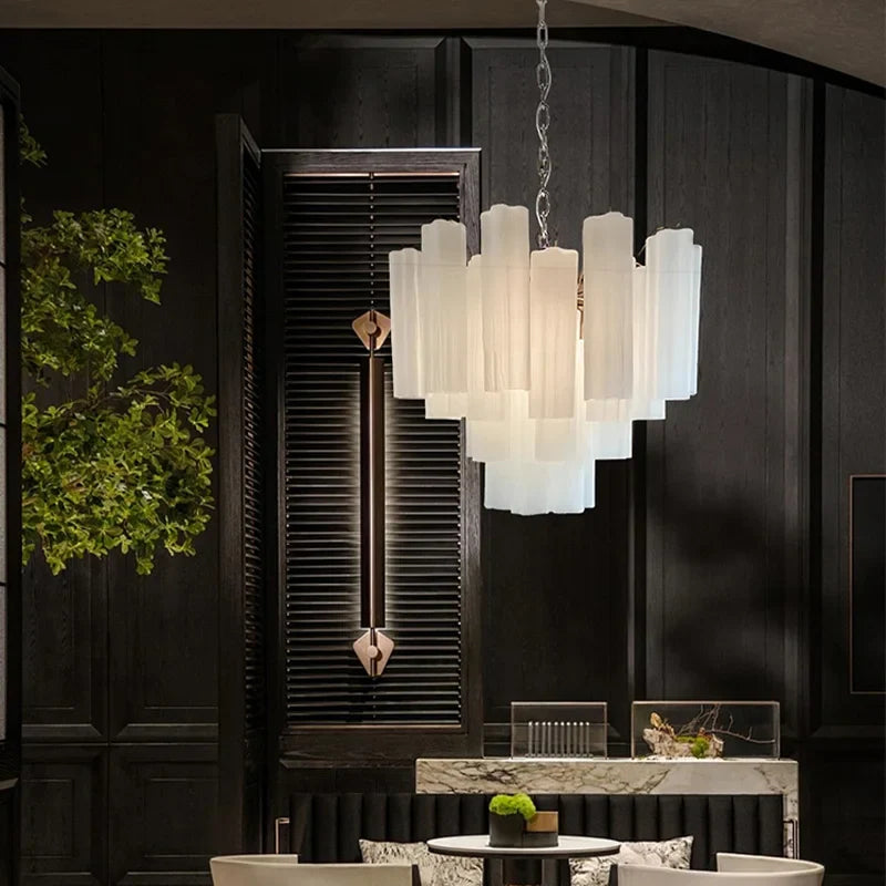 Afralia™ Glass Pendant Chandelier for Modern Living Room and Bar Ceiling