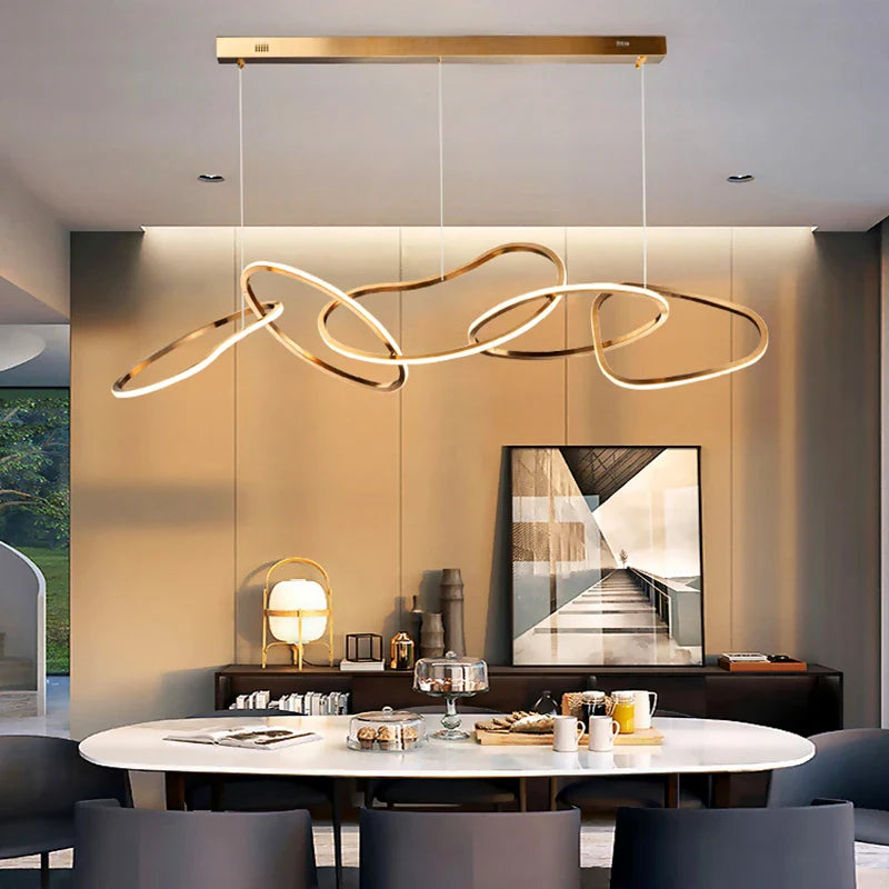 Afralia™ Chrome Stainless Steel LED Pendant Light - Modern Minimalist Dining Room Island Lamp