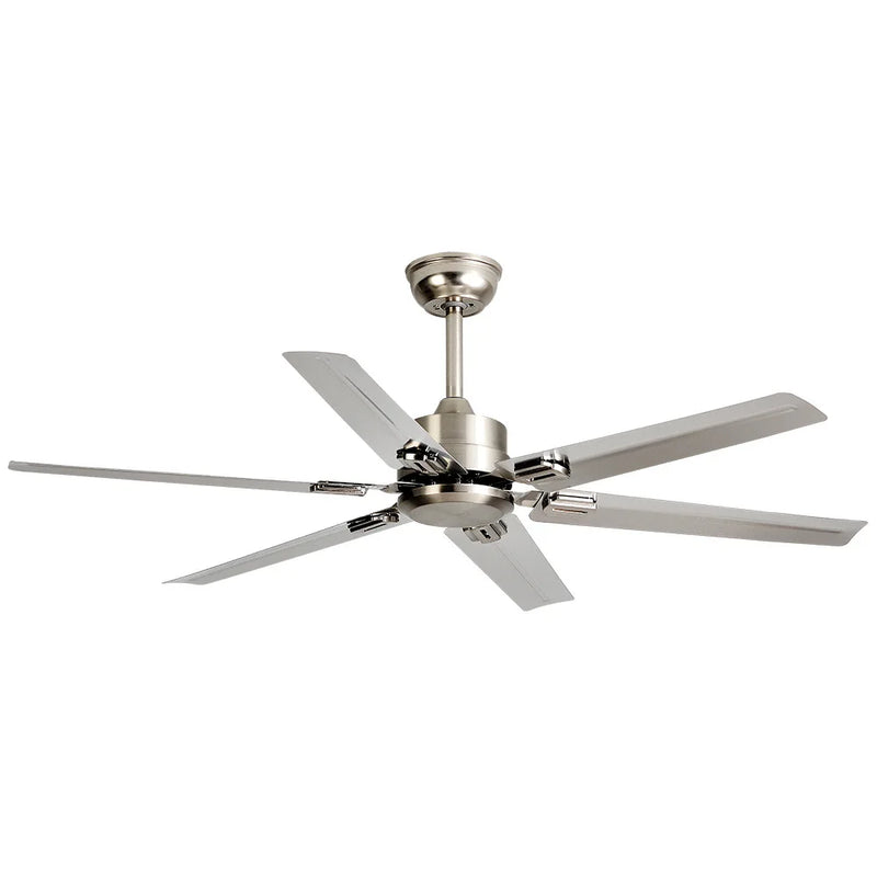 Afralia™ Large 6-Blade Stainless Steel Ceiling Fan for Living Room, Bedroom, Office