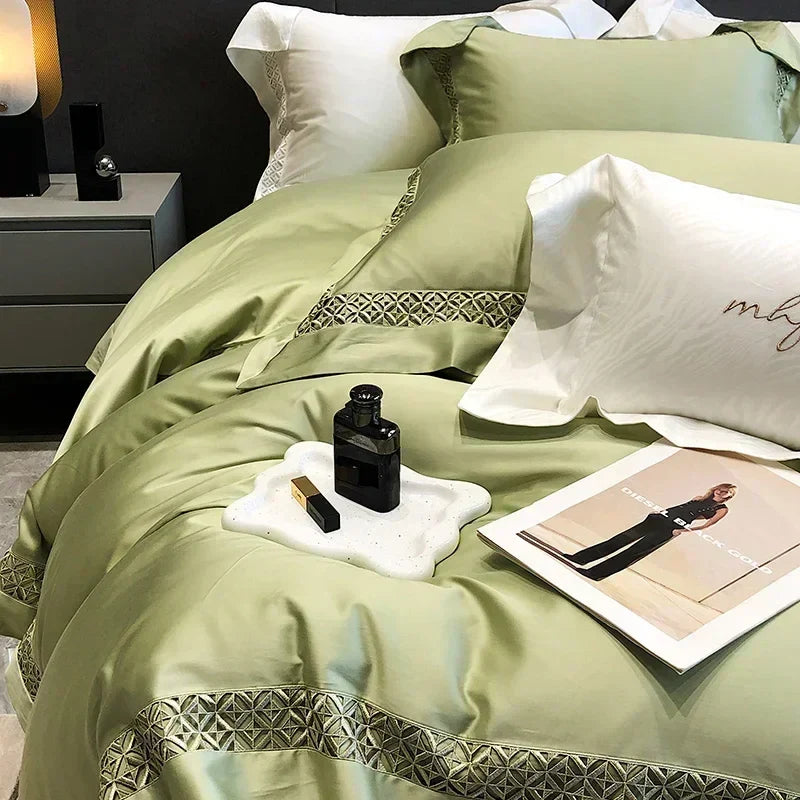 Afralia™ Queen Bedding Set: High End Hollow-carved Design Lyocell Fibres Duvet Cover Set