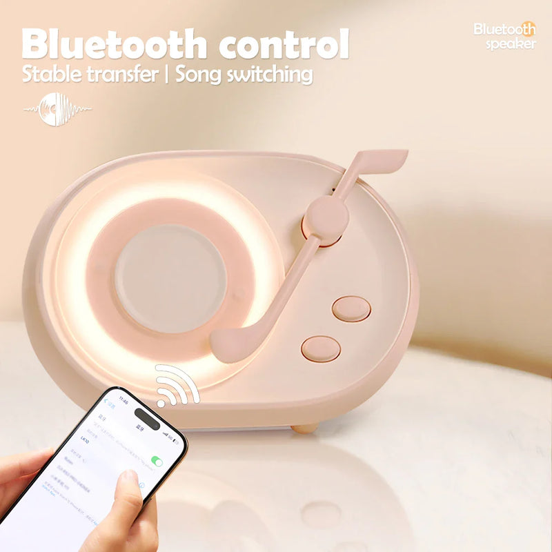 Wireless Bluetooth Speaker Night Light by Afralia™: Vintage Music Player Atmosphere Decor