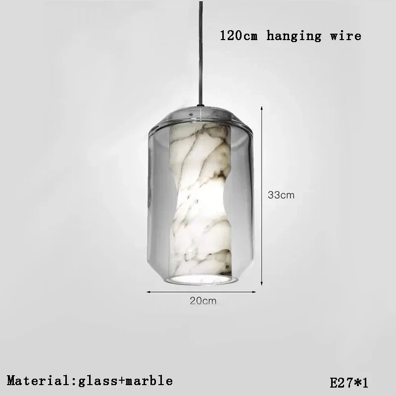 Afralia™ Alabaster Marble Pendant Lights for Luxury Dining Room, Kitchen & Bar Décor