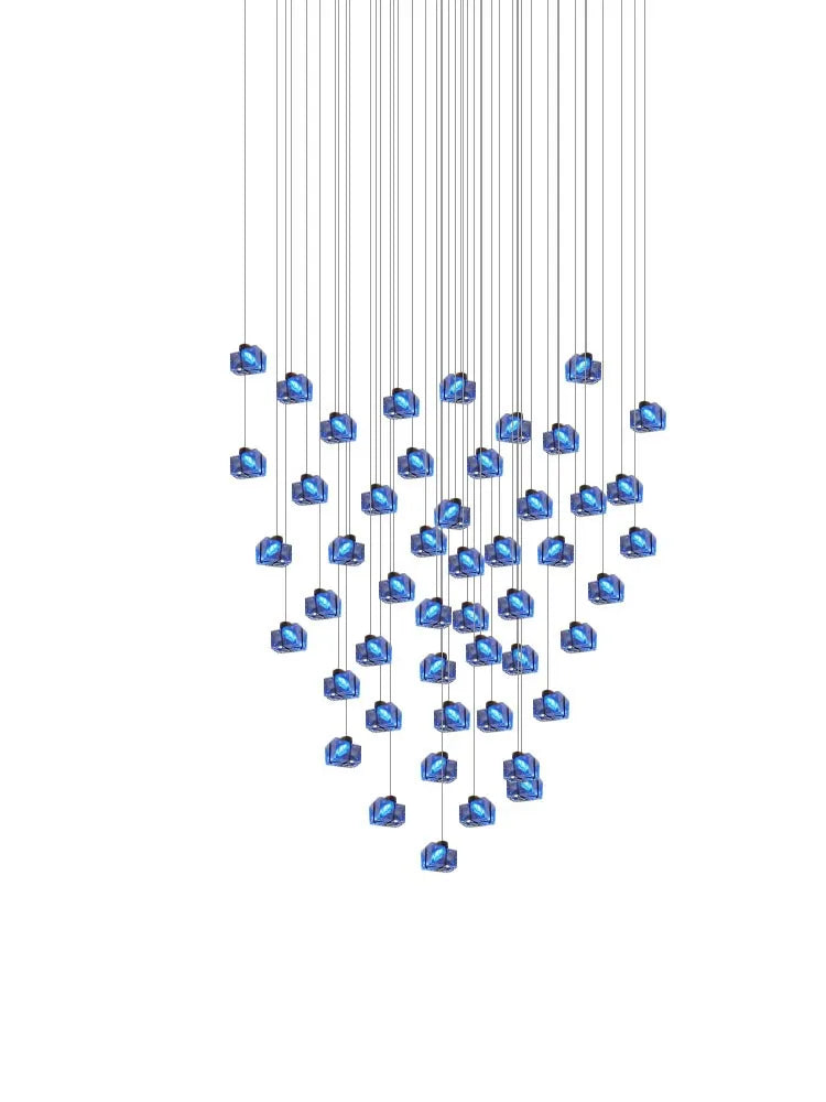 Afralia™ Crystal Cube Pendant Light: Modern Designer Chandelier for Home & Hotel Settings