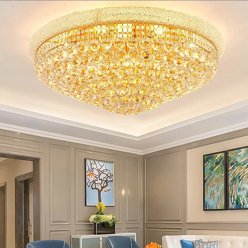 Afralia™ Crystal LED Ceiling Chandelier for Modern Living Room & Dining Room Lighting
