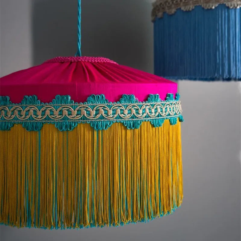 Afralia™ BeauVamp Tassel Pendant Light: French Vintage Boho Lampshade for Living Room, Bedroom, Dining Room