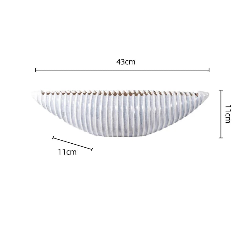 Afralia™ Striped Shell Clam Geometric Desktop Ornament Storage Figurine Decor
