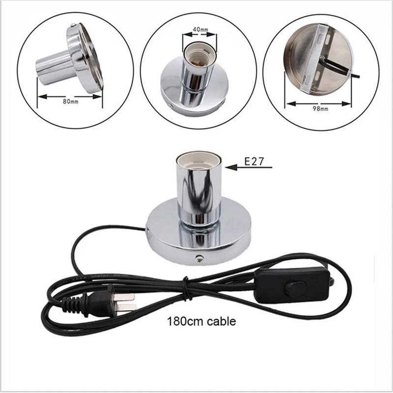 Afralia™ Metal Lamp Base with Anti-Slip Design and On/Off Switch