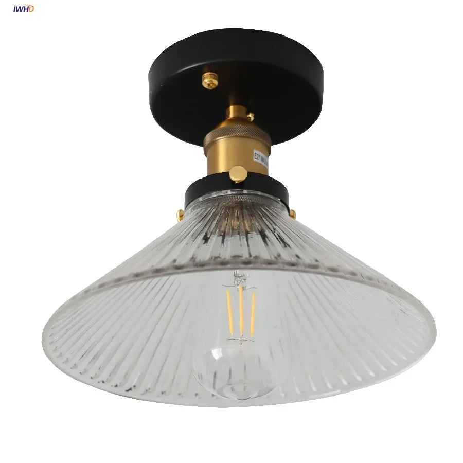 Afralia™ Clear Glass LED Ceiling Lamp Copper Socket Modern Nordic Style Lighting