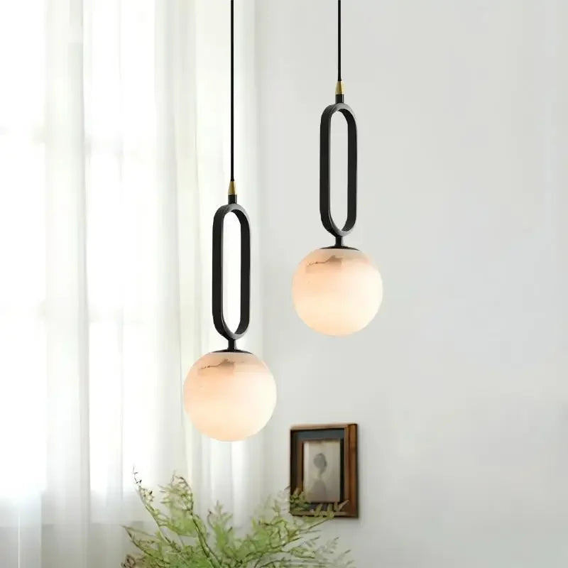 Afralia™ Copper Marble Pendant Light: Modern Hanging Chandelier for Home, Hotel, Living Room