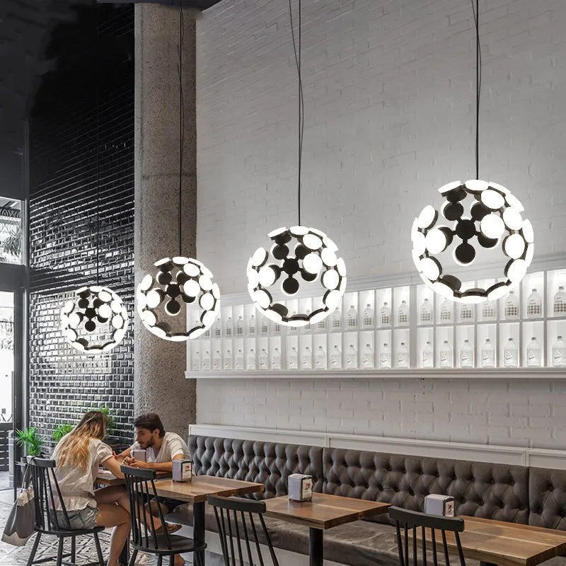 Afralia™ Nordic Sphere Moon Pendant Chandelier for Modern Decor & LED Lighting