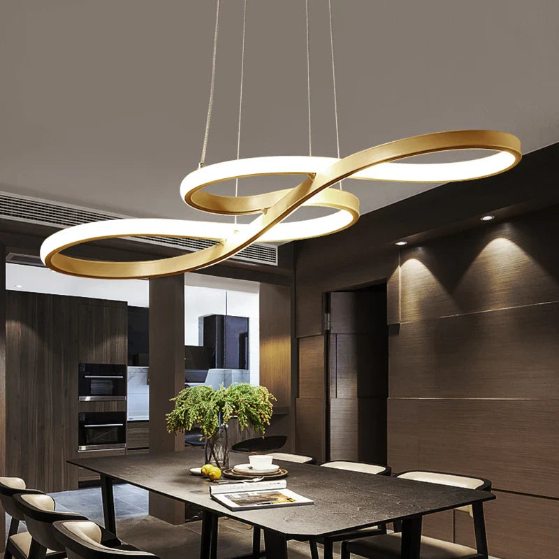 Afralia™ Gold LED Chandelier: Modern Nordic Dining Room Pendant Lights, Ideal for Kitchen, Bar, Office.
