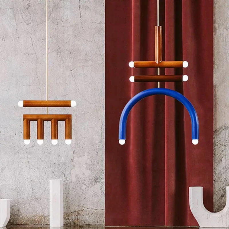 Afralia™ Colorful Metal Chandelier LED Pendant Lamp for Bedroom Parlor Dining Room