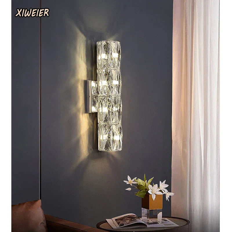 Afralia™ Crystal Wall Lamp: Elegant Post-Modern Light for Dining Living Study Room