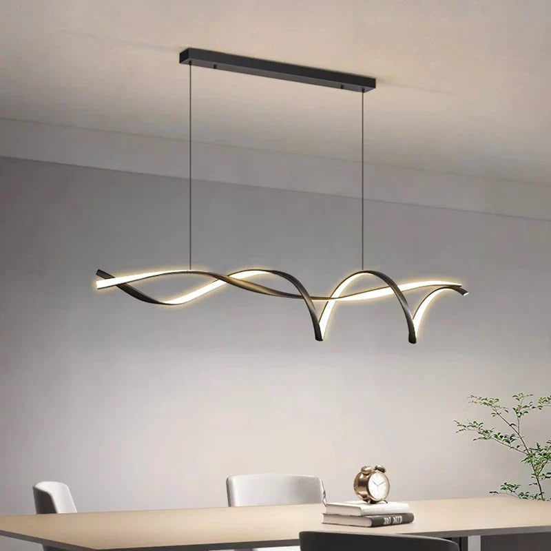 Afralia™ Modern LED Chandelier for Dining Room, Hanging Pendant Light Fixture