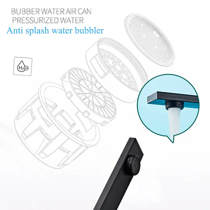 Afralia™ Matte Black/Chrome Kitchen Faucet 360 ° Rotation Cold Hot Mixer Sink Tap.