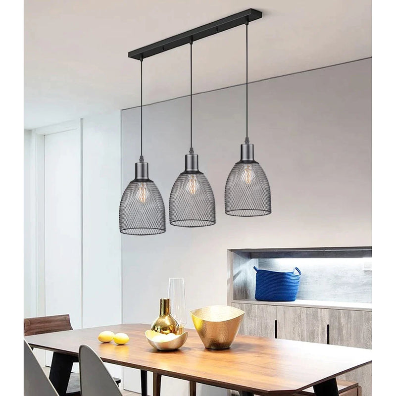 Afralia™ Cage Bell Pendant Light for Retro Living Room Kitchen Vintage Ceiling Lamp