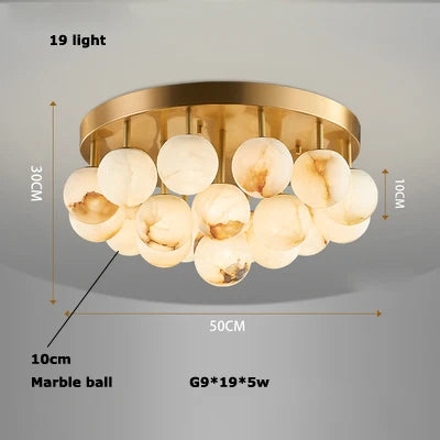 Afralia™ LED Marble Balls Chandelier for Dinning Room