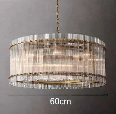 Afralia™ Gold Double Layer Ring Crystal Pendant Light for Bedroom Dining Living Room