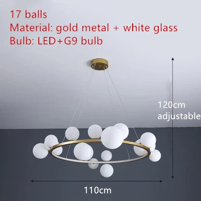 Afralia™ Branching Bubbles Chandelier in Black and Gold for Modern Dining Room