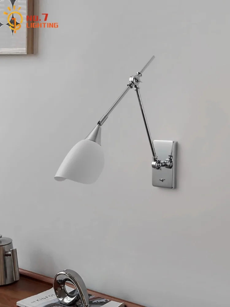 Afralia™ Bauhaus Vintage Swing Arm Wall Lamp LED E27 Foldable Sconce for Living Room
