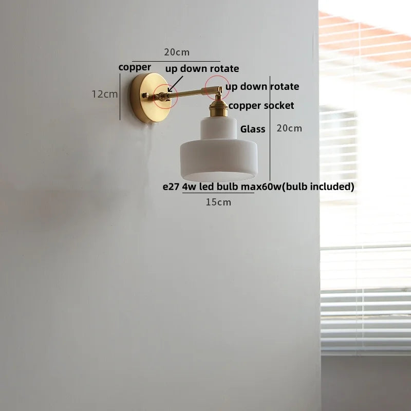 Afralia™ Clear Glass LED Wall Lights Pull Chain Switch Modern Bedside Lamp