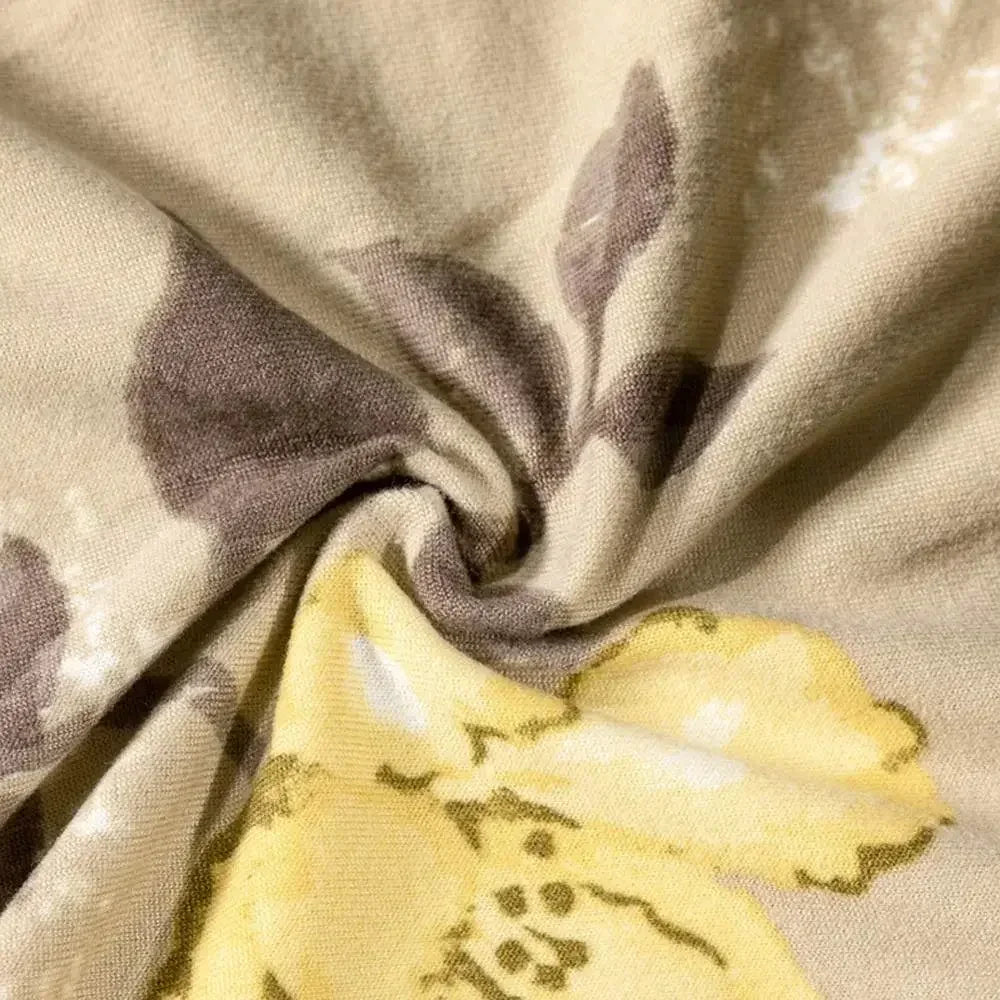 Afralia™ Stretch Yellow Chair Cover - Spandex Polyester Slipcover for Home