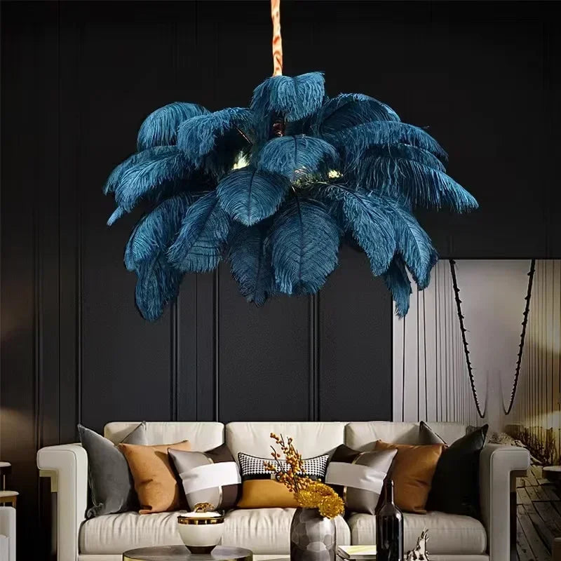Afralia™ Feather Nordic Chandelier Ceiling Light - Home Decor for Living Room and Bedroom