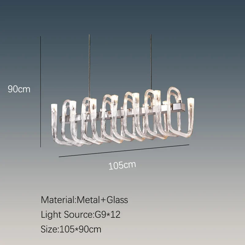 Afralia™ Glass Tube Dining Chandelier Modern Lamps