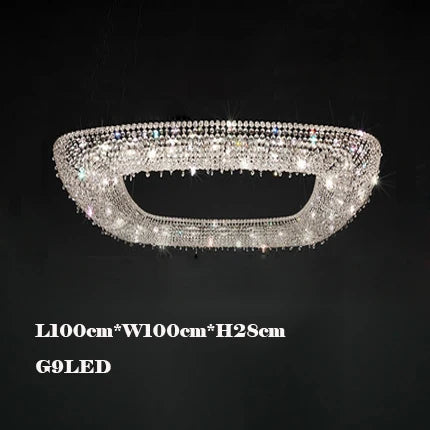 Afralia™ Clear Crystal Art Deco Chandelier for Indoor Lighting in Dinning Rooms, Hotels & Restaurants