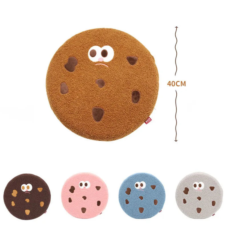 Afralia™ Teddy Hair Memory Foam Office Chair Cushion - Round Seat Pad