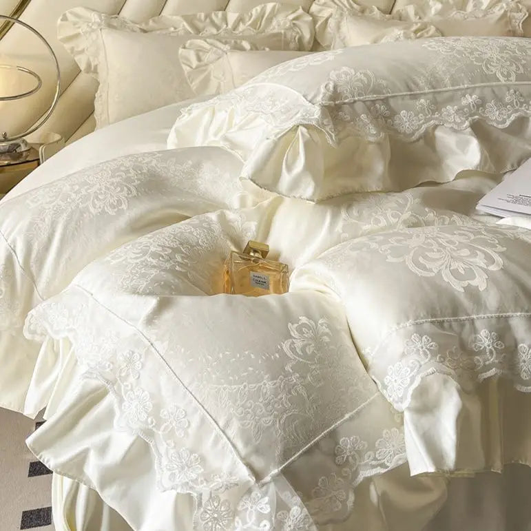 Afralia™ Silk Jacquard Bedding Sets: Summer Cool Quilt Cover Set, Various Sizes