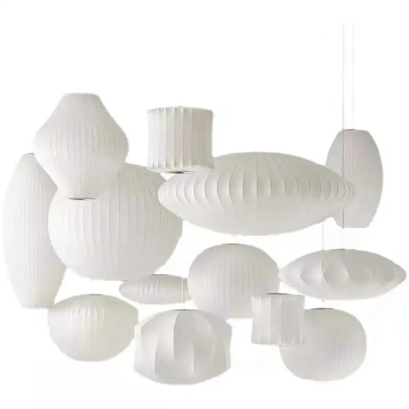 Afralia™ Silk LED Pendant Lights - Nordic Minimalist E27 Chandelier Fixture