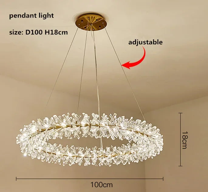 Afralia™ Crystal Flower Chandelier: Modern Nordic Luxury LED Ceiling Lamp for Living Room