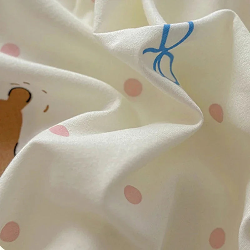 Afralia™ Cartoon Print Quilt Cover Set for King Queen Beds - All Seasons Comfort