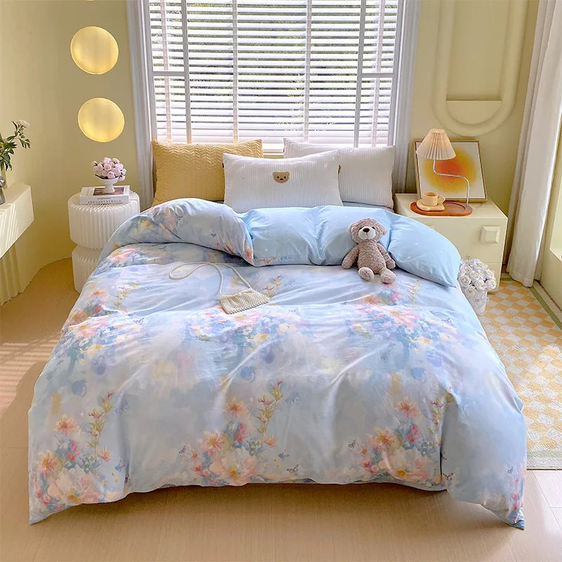 Afralia™ Nordic Plaid Cotton Duvet Cover for All Seasons - Single/Double Bed