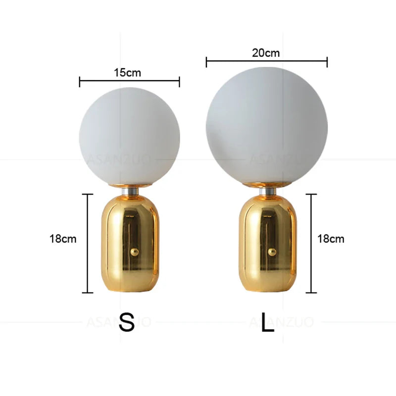 Nordic Glass Ball Table Lamp for Bedroom & Living Room by Afralia™