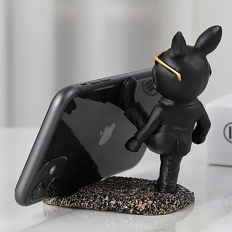 French Bulldog Sculpture Phone Holder Desk Decor Afralia™ Brand Iconic Office Figurine Stand