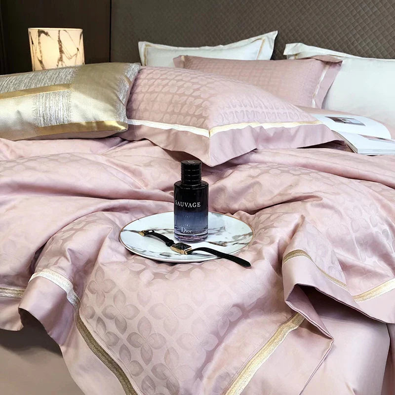 Afralia™ 1000TC Egyptian Cotton Jacquard Duvet Cover Set: Luxury Satin Silky Bedding Collection