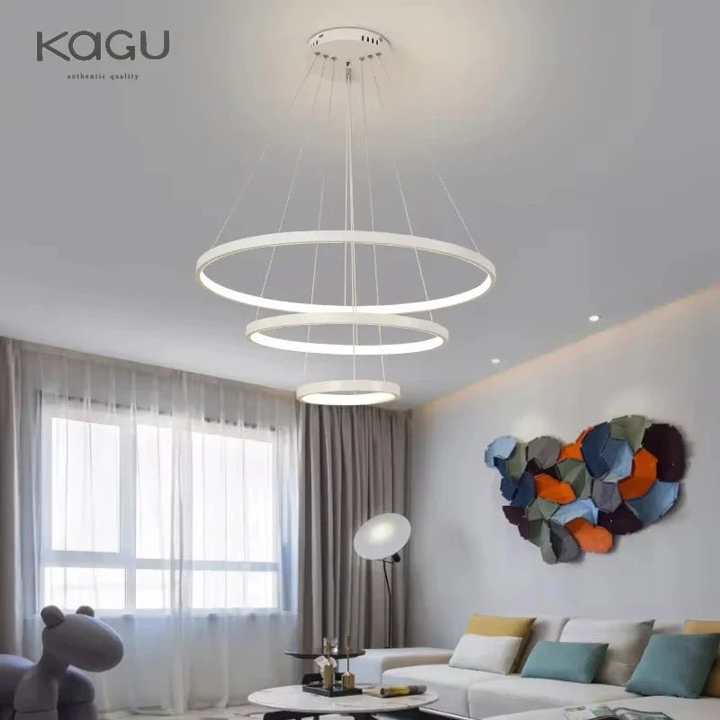 Afralia™ LED Ceiling Chandelier Round Pendant Light for Modern Home Interior Lighting