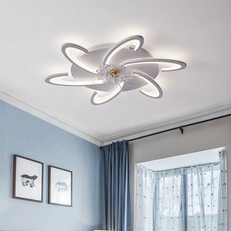 Afralia™ Smart LED Ceiling Fan Light - App Controlled, Silent, Adjustable Speed