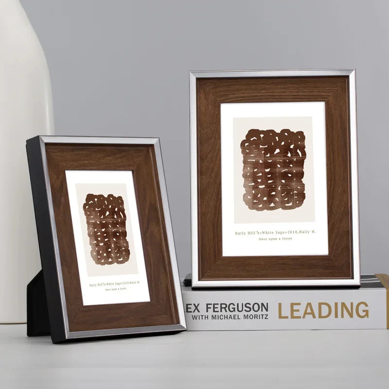 Afralia™ Minimalist Wood Desk Photo Frames for Modern Decor