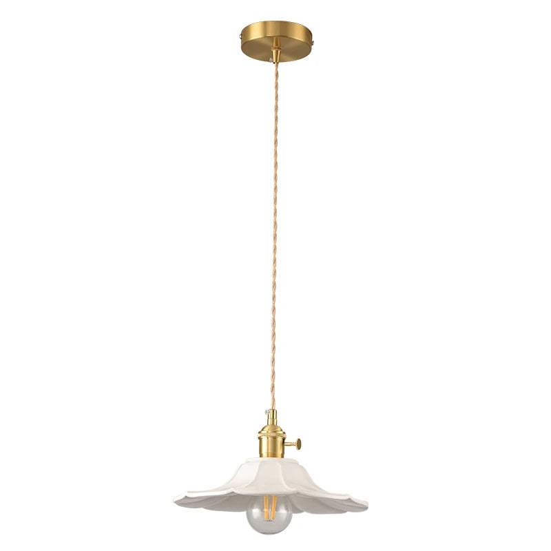 Afralia™ White Ceramic LED Pendant Lamp Modern Hanging Light Fixtures