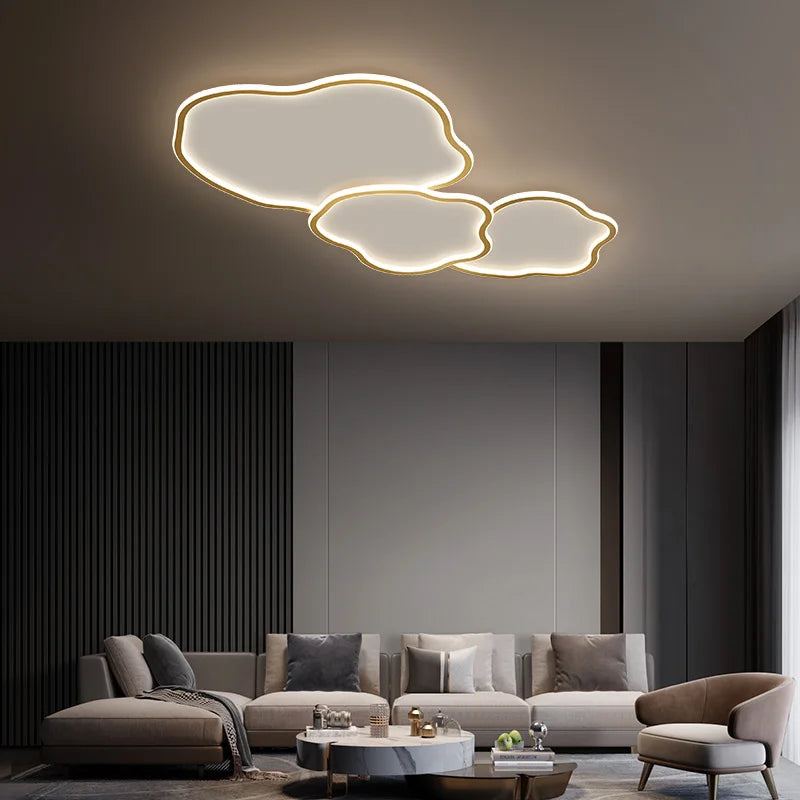 Afralia™ Copper Surface Mount LED Ceiling Light with Remote Control for Living Room