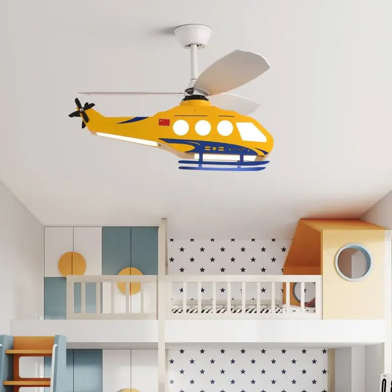 Afralia™ Helicopter Light Ceiling Lamp for Boy's Room