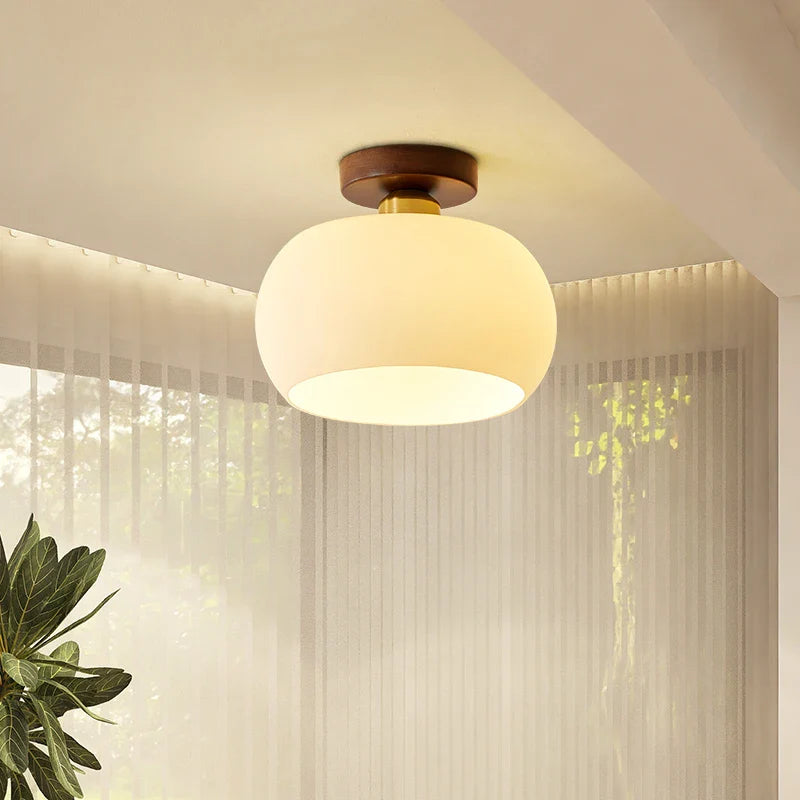 Afralia™ Copper Glass LED Ceiling Light - Modern Indoor Lighting for Home Decor