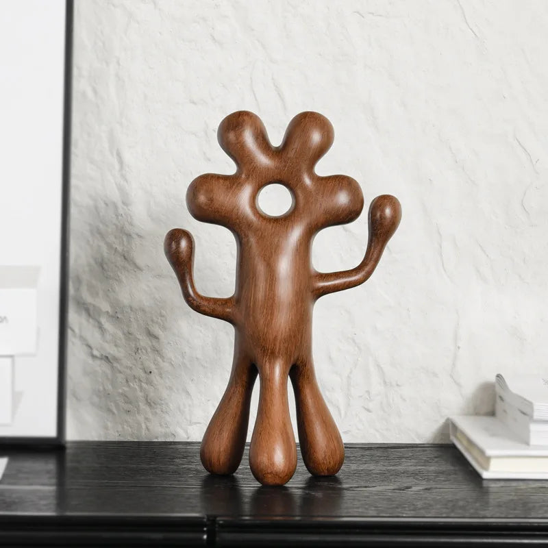 Afralia™ Abstract Flower Man Alien Sculpture Home Decor Figurine